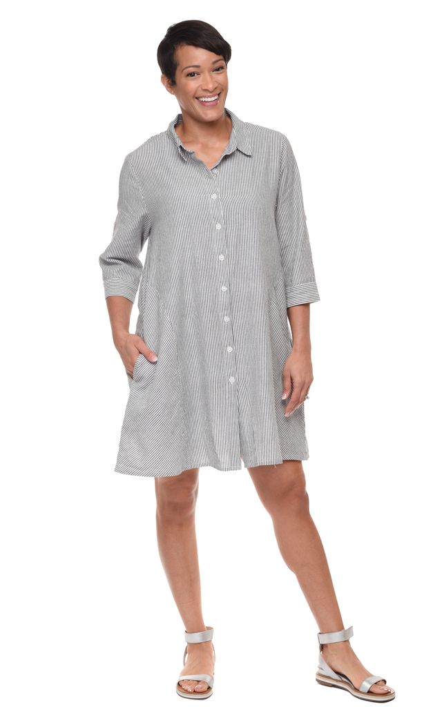 FINAL SALE CV1174 Claudia Dress in Ticking*