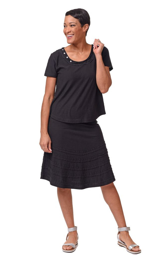 CS101 Button Tee in Black*