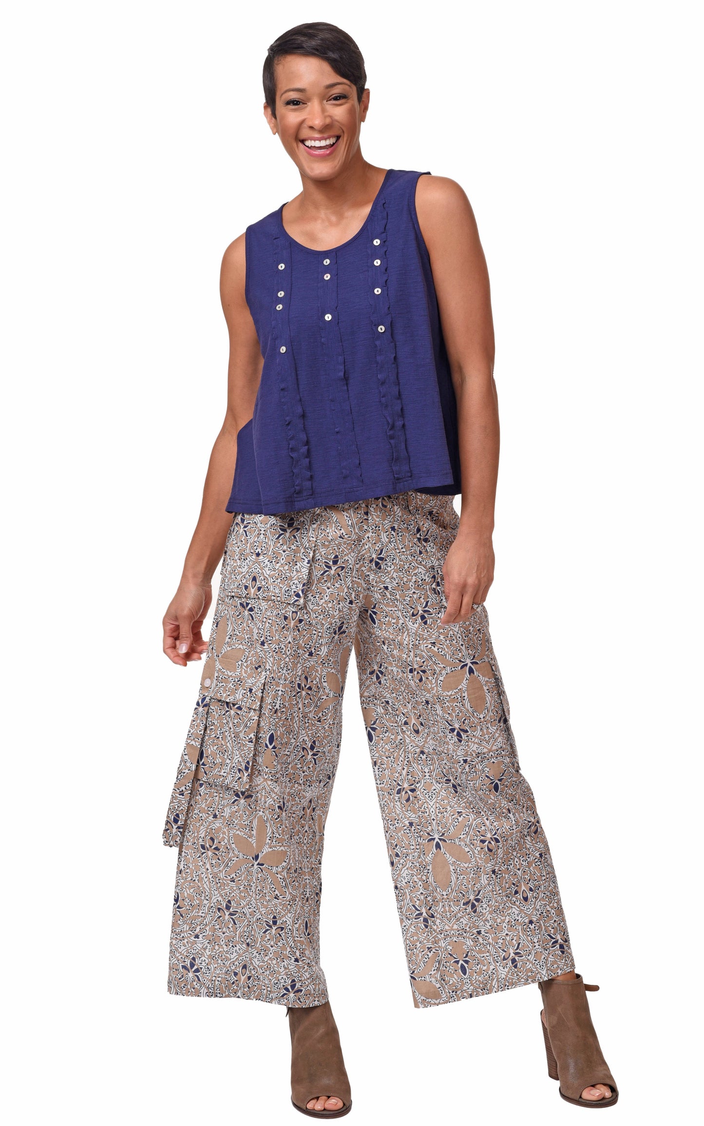 FINAL SALE CS100 Sea Shell Tank in Navy*