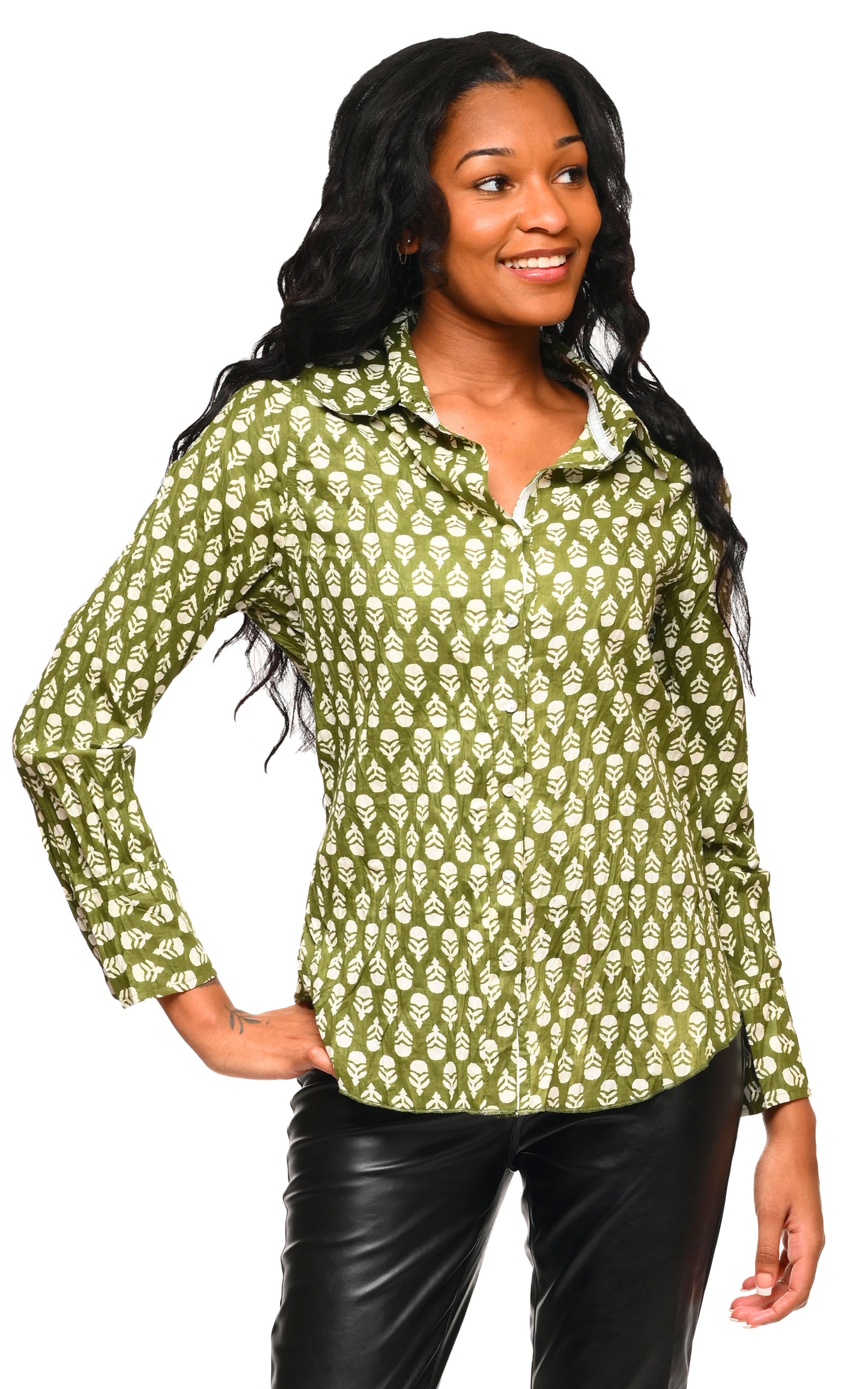 CV1087 Gretchen Button Down in Acorns*