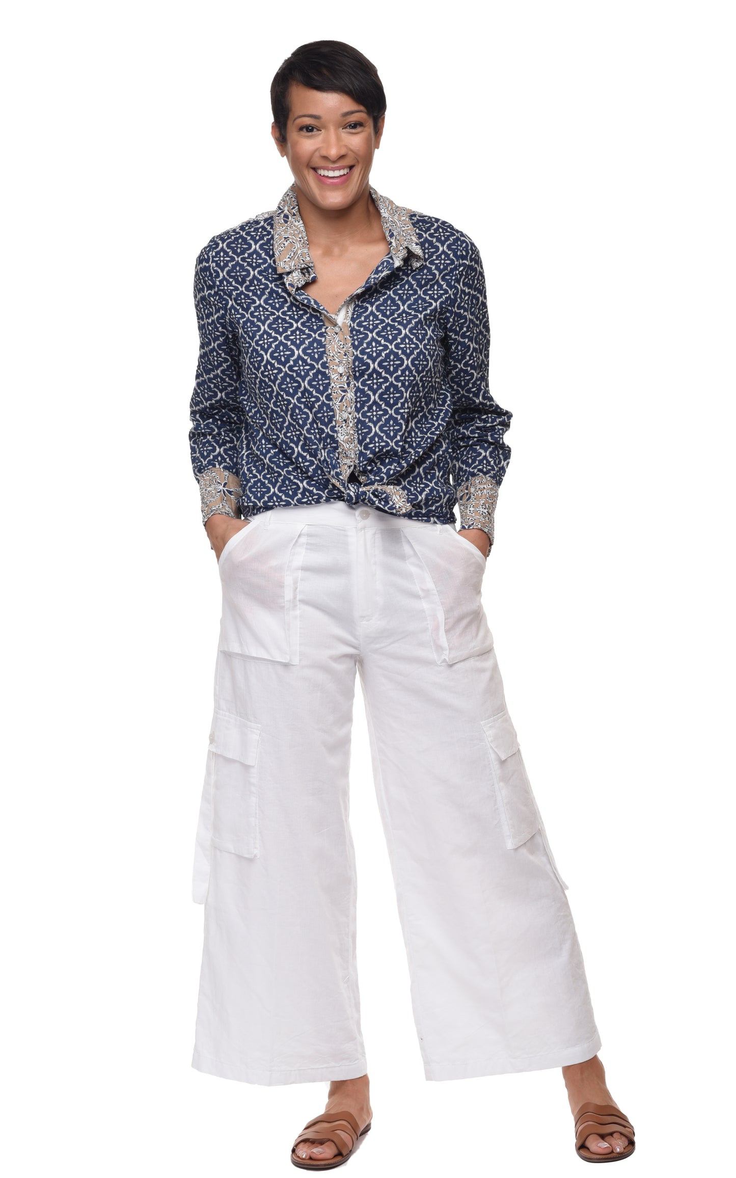 CV1086 Calista Cargo Pant in White*