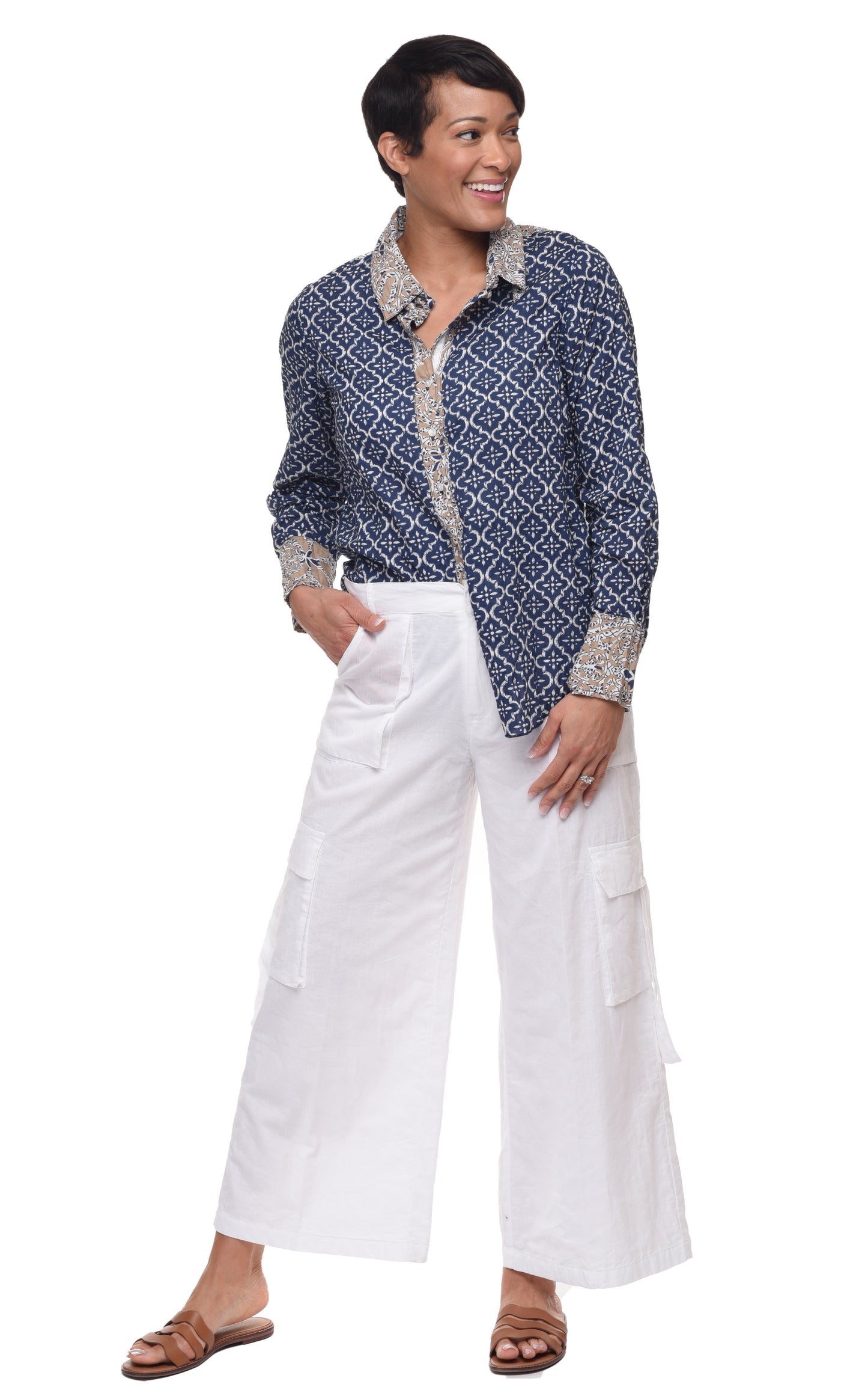 CV1086 Calista Cargo Pant in White*