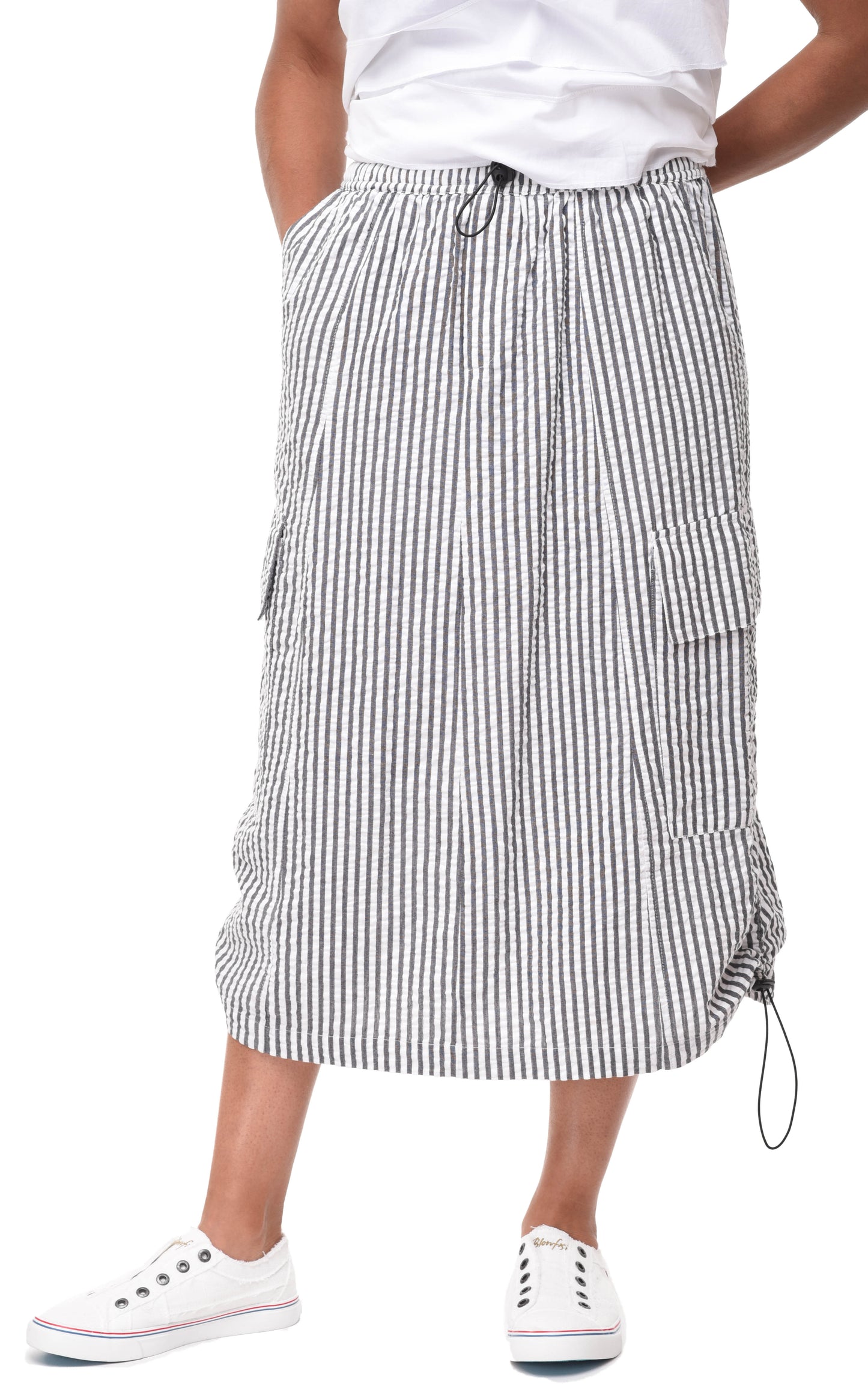 FINAL SALE CV1114 Vienna Skirt in Murphy Seersucker Stripe*