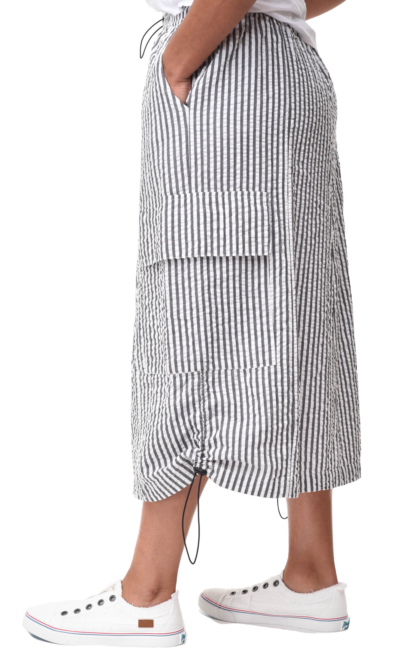 FINAL SALE CV1114 Vienna Skirt in Murphy Seersucker Stripe*