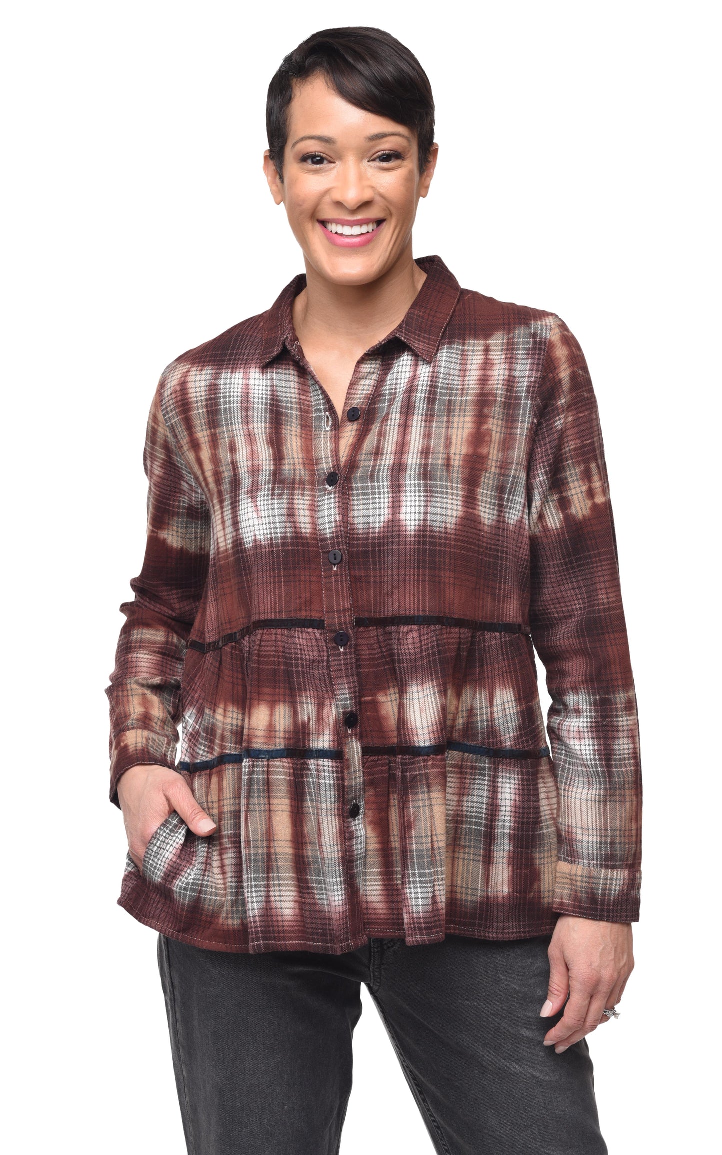 FINAL SALE CV1153 Alicia Top in Bonnybridge Flannel*