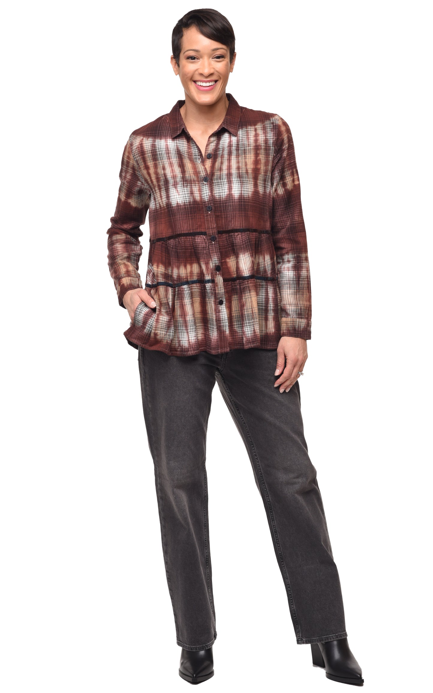 FINAL SALE CV1153 Alicia Top in Bonnybridge Flannel*