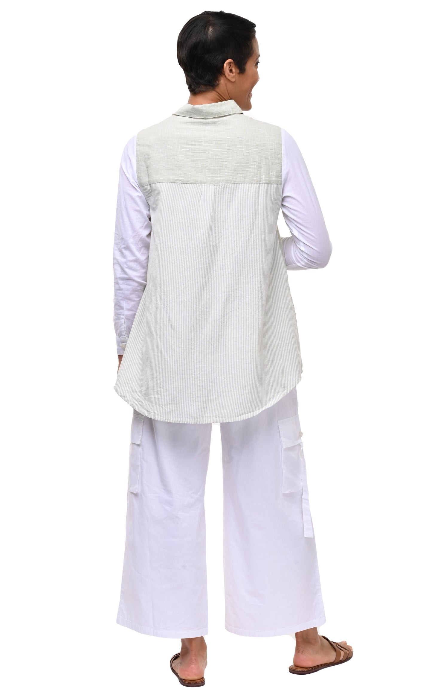 CV1178 Cooper Button Down in Sage Stripe*