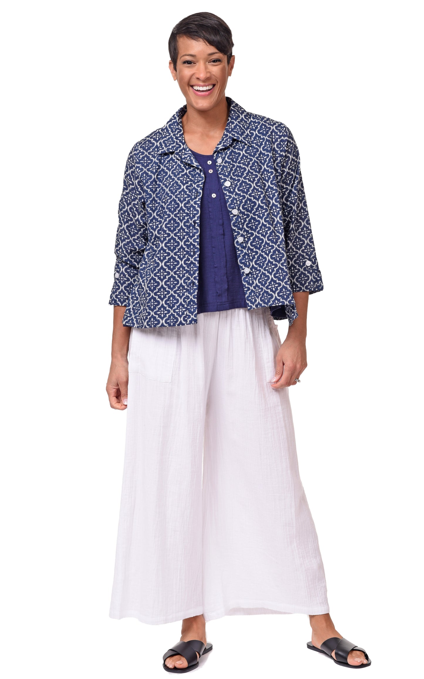CV115 Palazzo Pant in White*