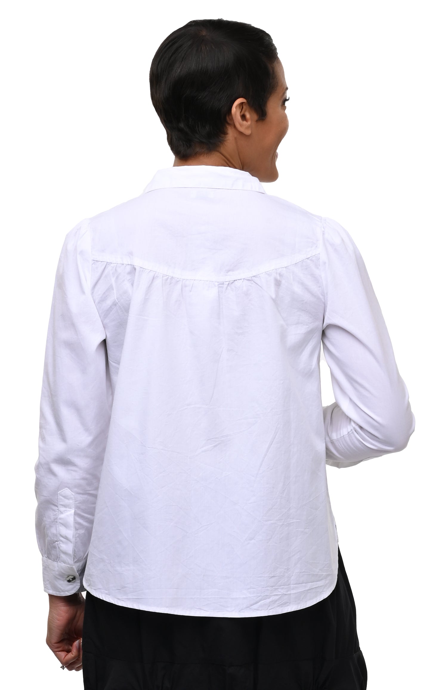 CV1192 Sadie Blouse in White w/White Buttons*