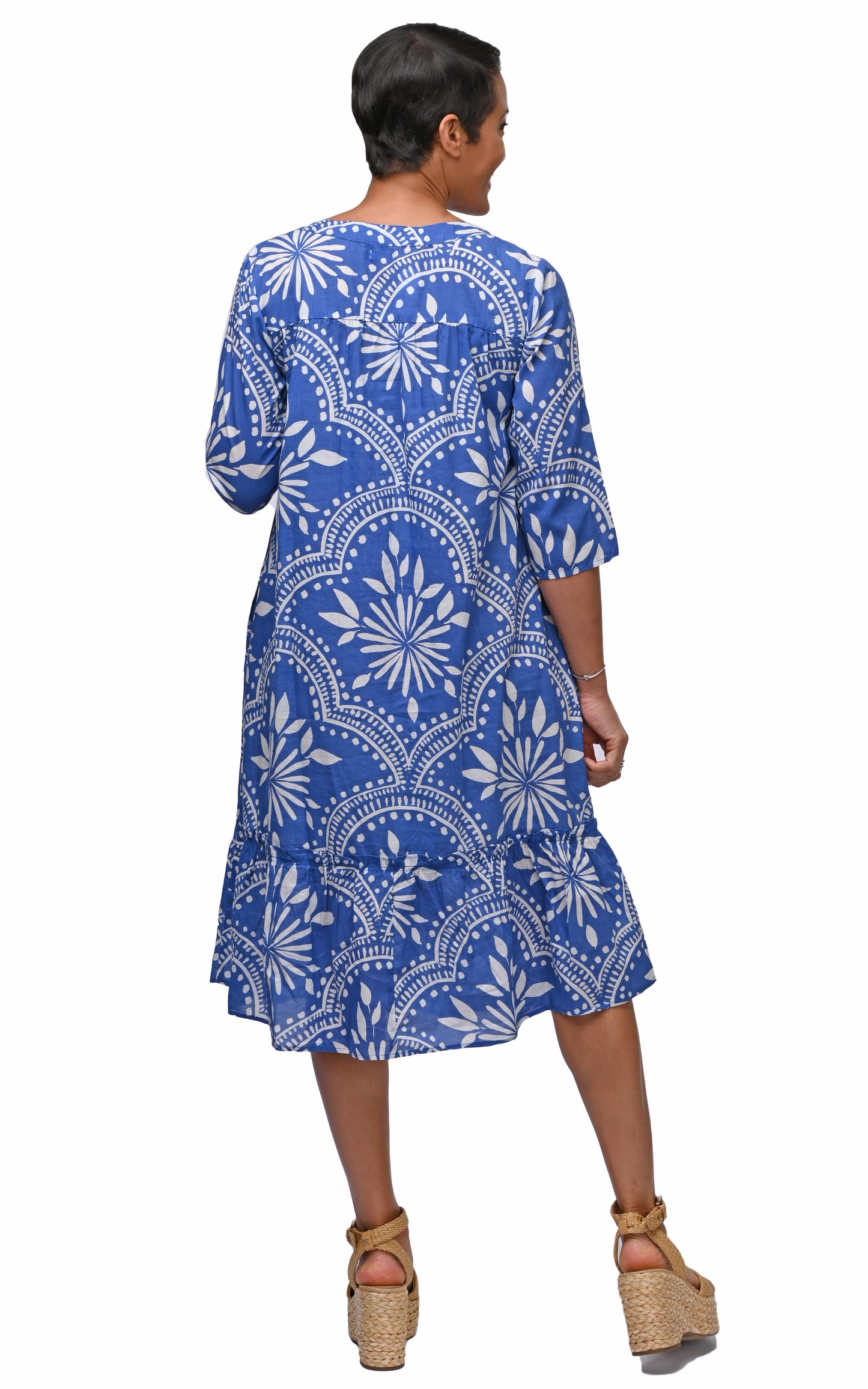 CV1253 Jasmine Dress in Delft Mosaic*