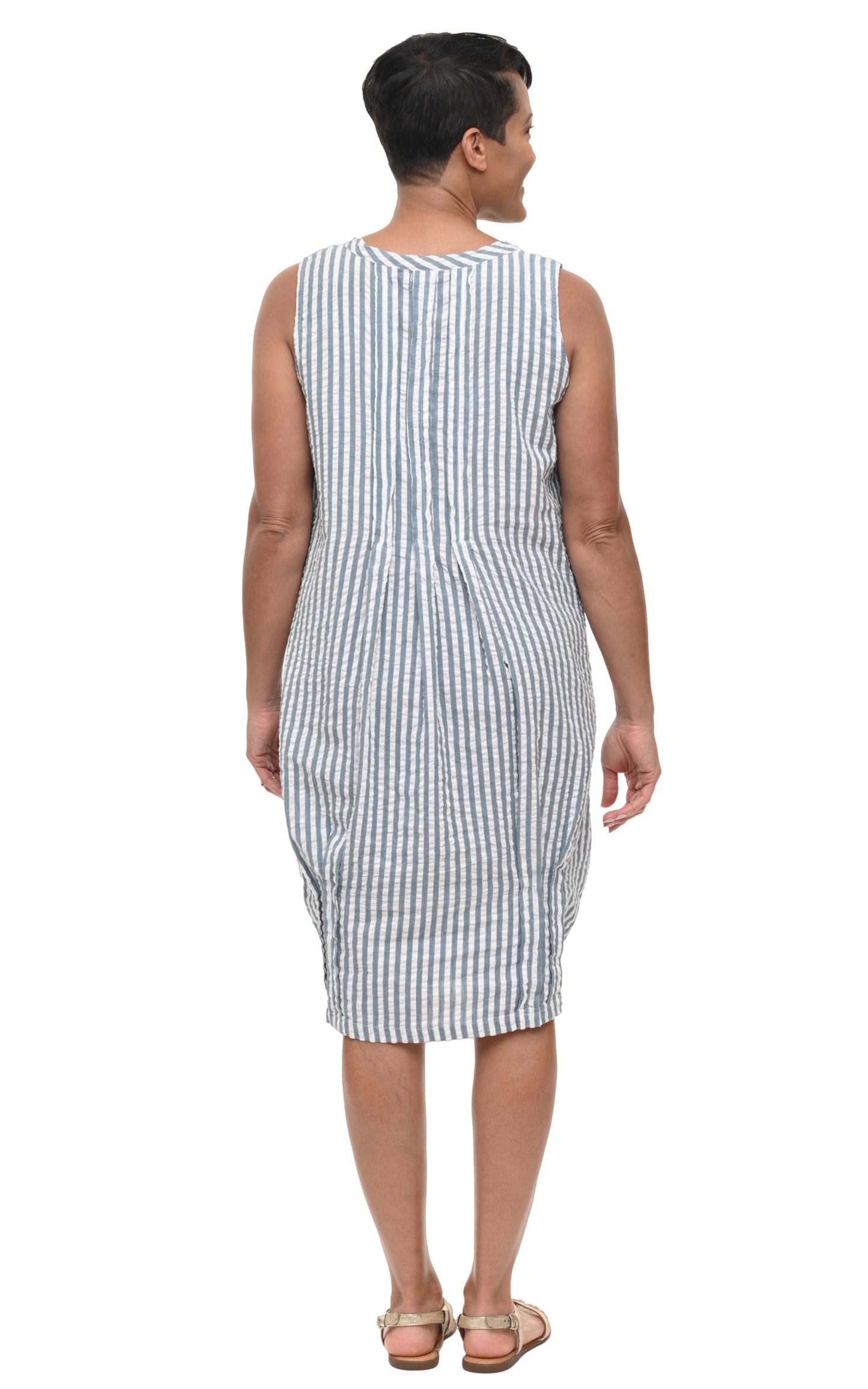 CV177 Santa Fe Dress in Cape Seersucker Stripe