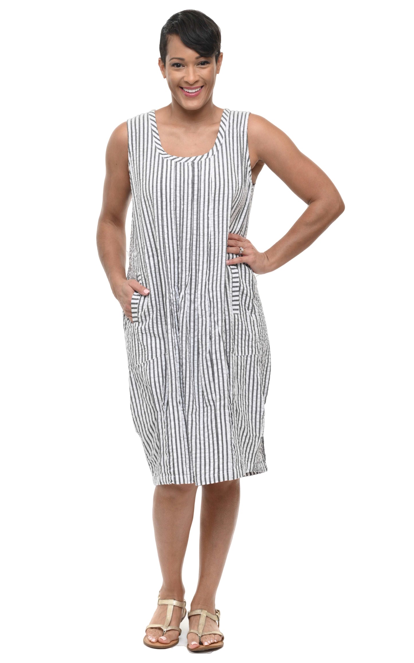 CV177 Santa Fe Dress in Murphy Seersucker Stripe