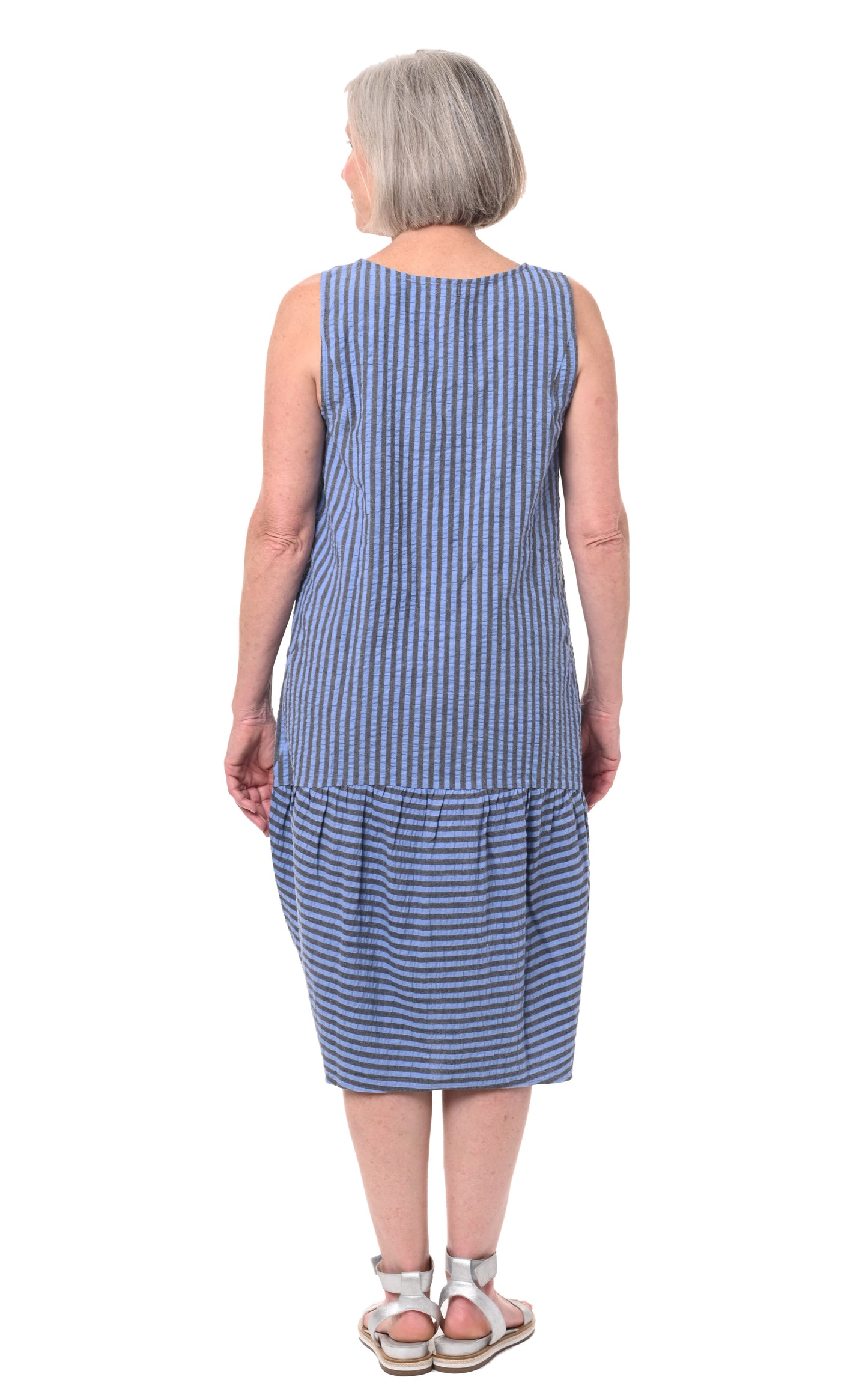 FINAL SALE CV316 Sirena Dress in Doyle Seersucker Stripe*