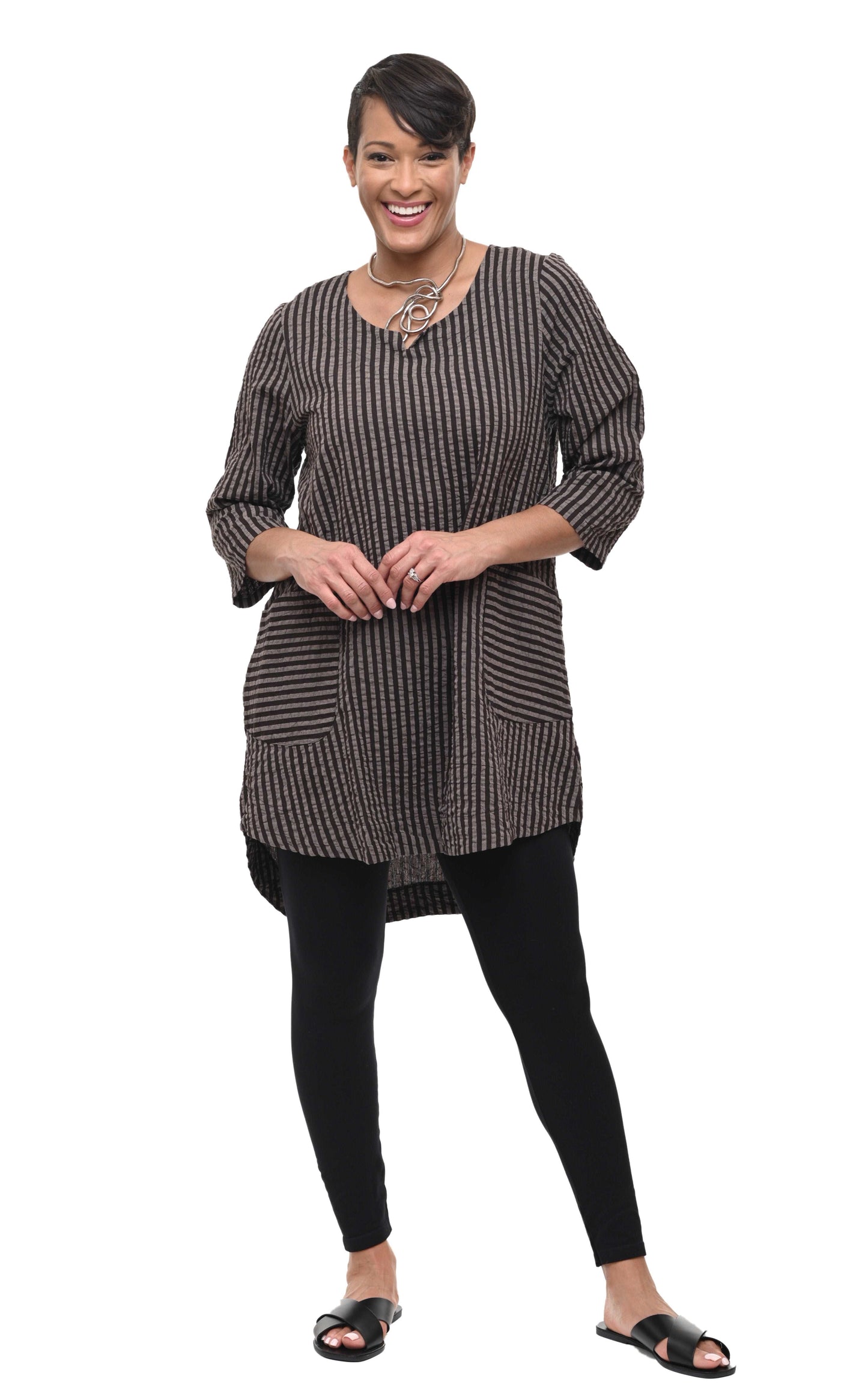 CV326 Paloma Tunic in Wallace Stripe