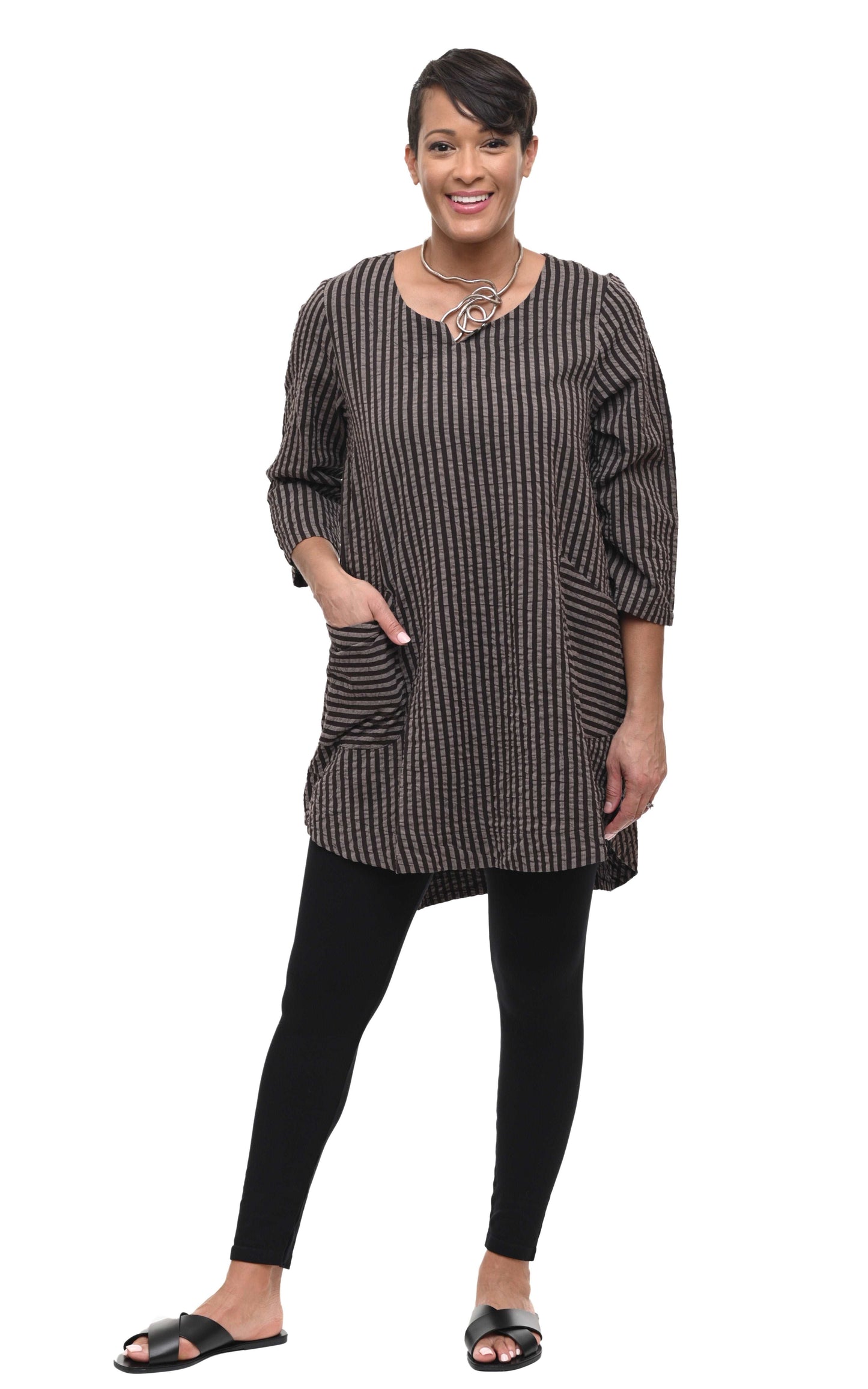 CV326 Paloma Tunic in Wallace Stripe