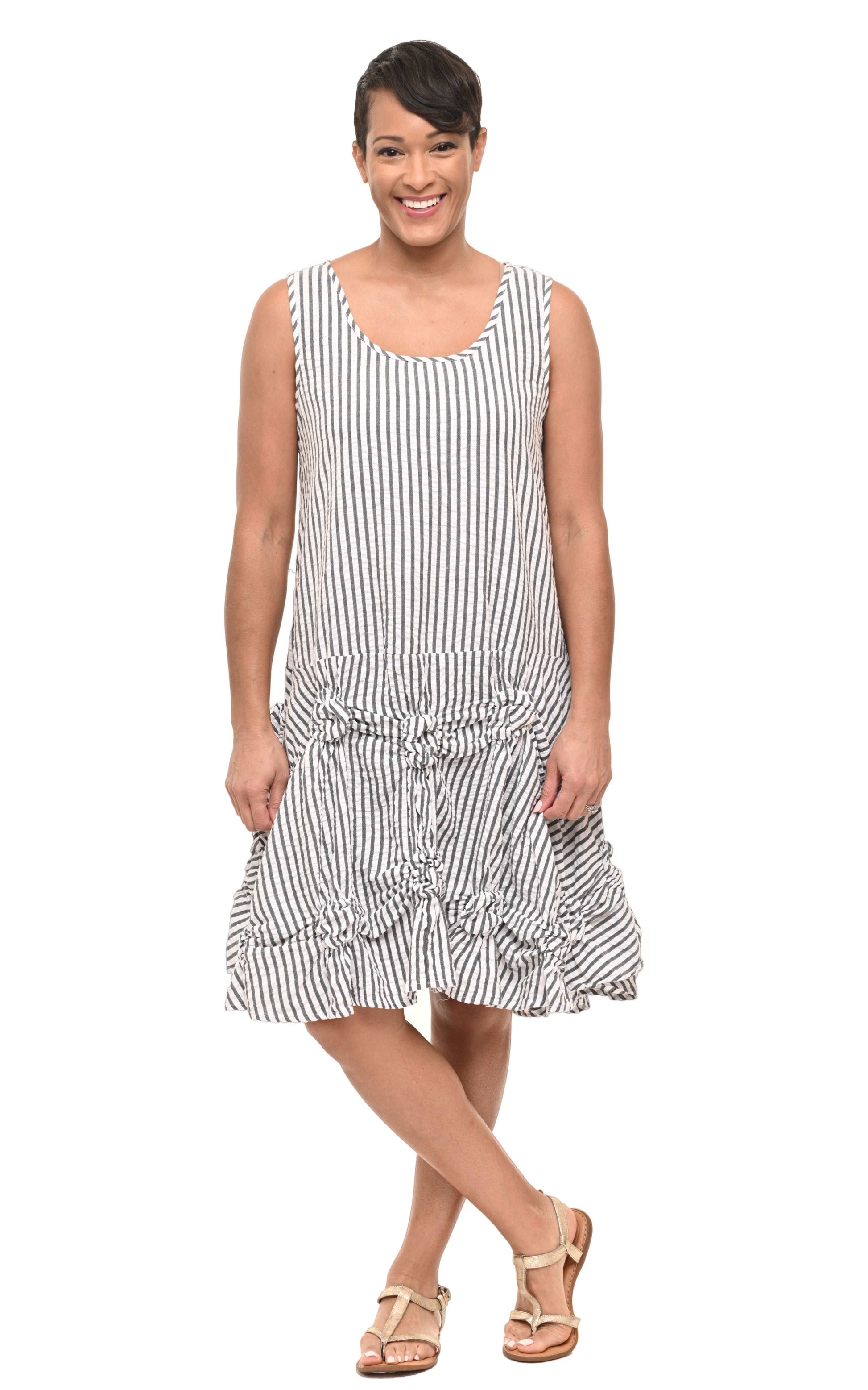 CV379 Matilda Tunic  in Murphy Seersucker Stripe
