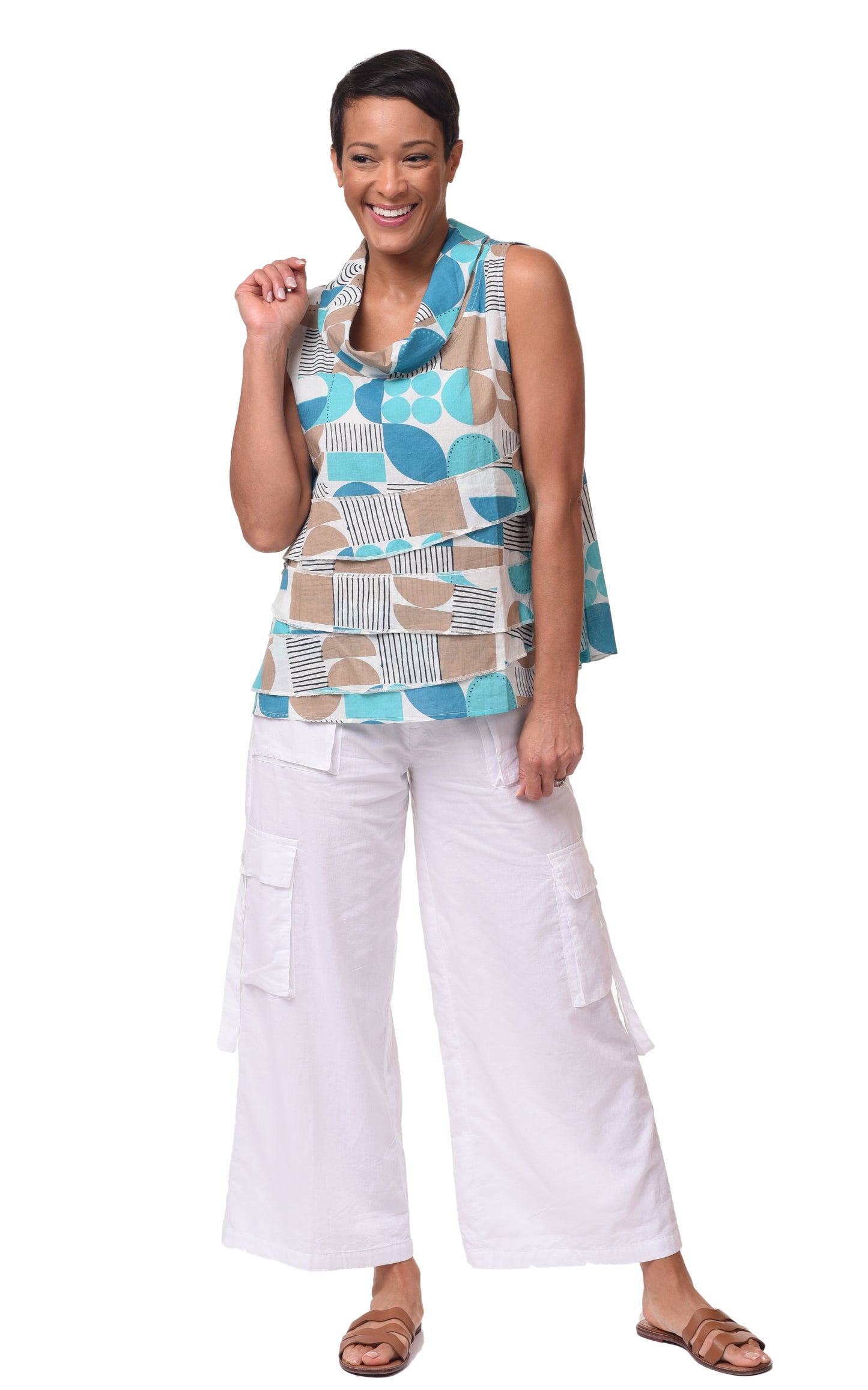 CV1086 Calista Cargo Pant in White*