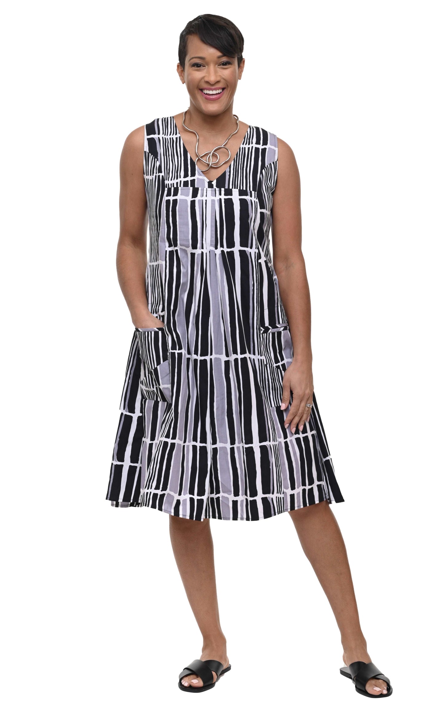 CV656 Poppie Dress in Roma Stripe