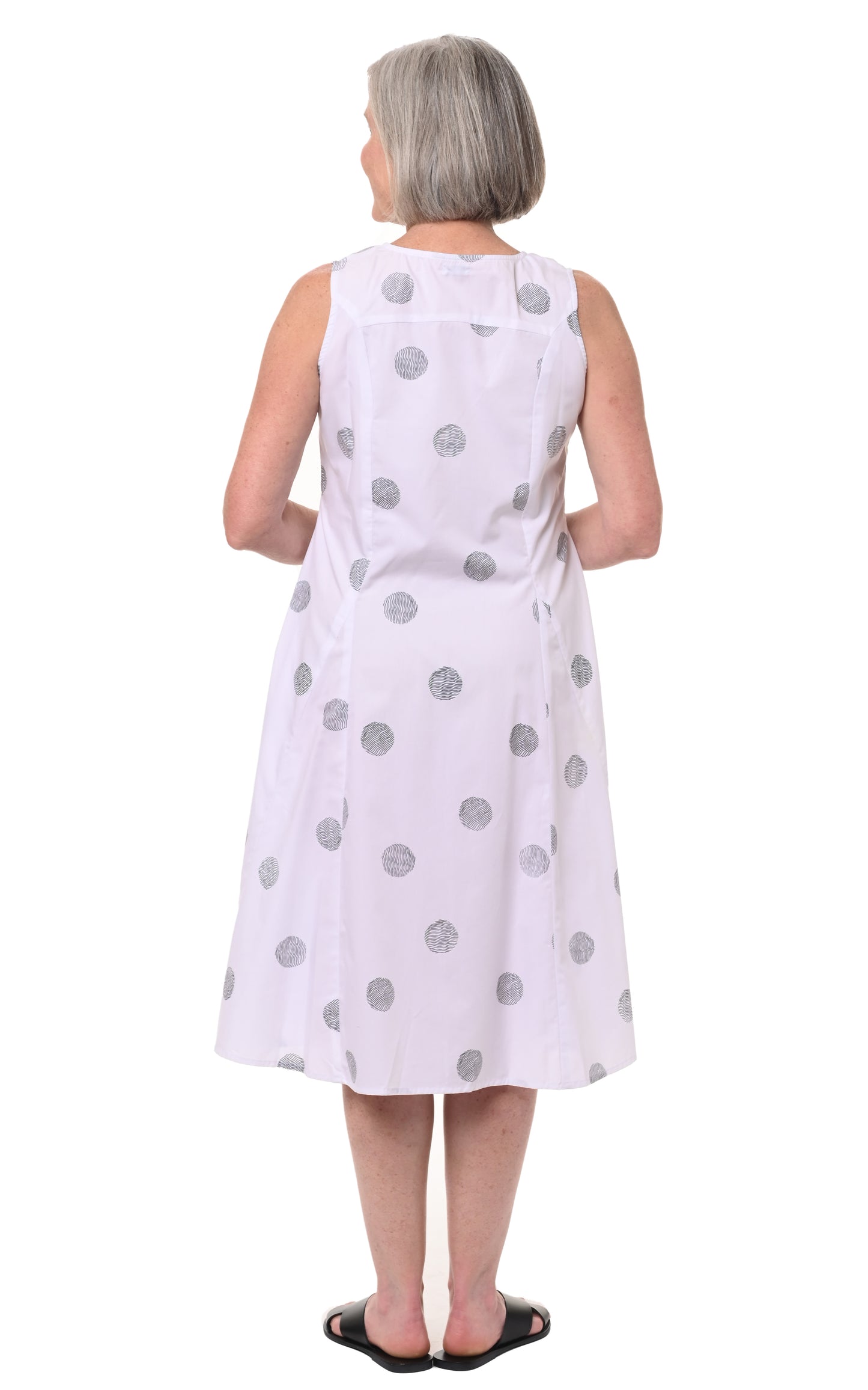 FINAL SALE CV656 Poppie Dress in White Thumbprint*