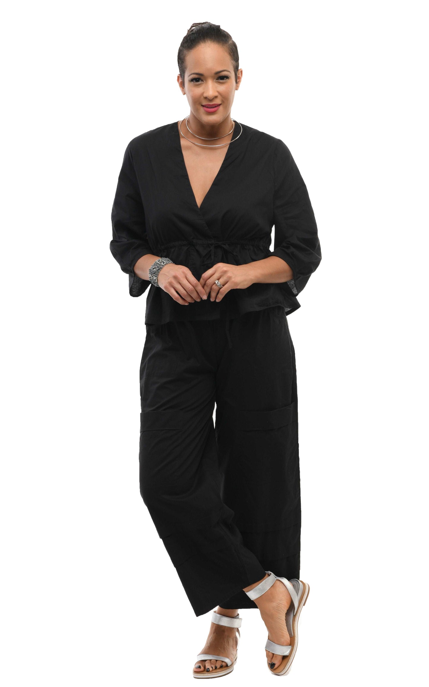 CV143 Metro Pant in Solid Black Cotton*