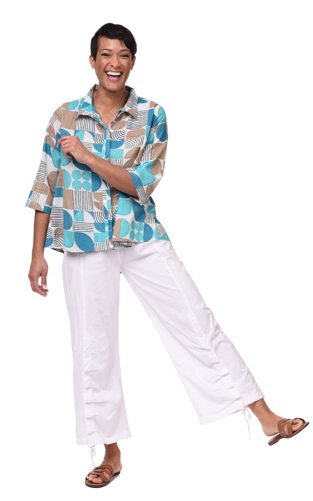 CV855 Grayson Blouse in Geo Candy