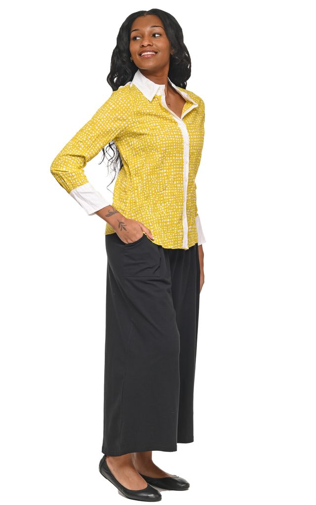 FINAL SALE CV1087 Gretchen Button Down in Goldfish Dot**