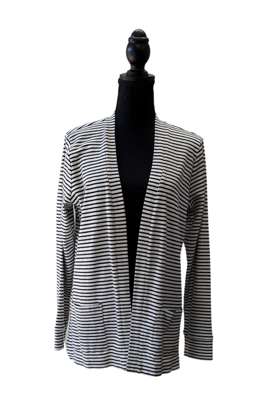 FINAL SALE TK6 The Simple Cardigan in Black H Stripe*