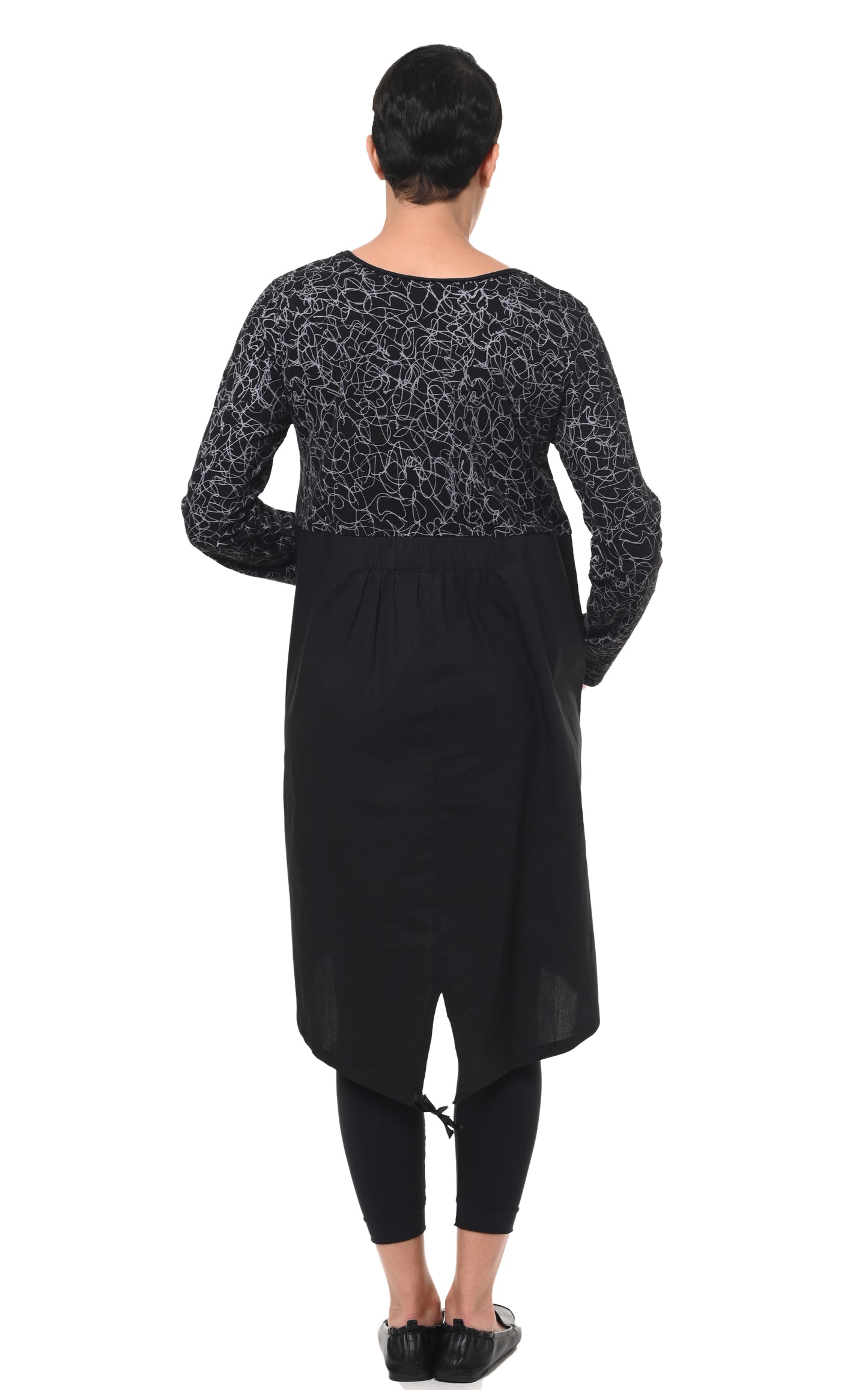 FINAL SALE L125 Estee Dress in Black Squiggle*