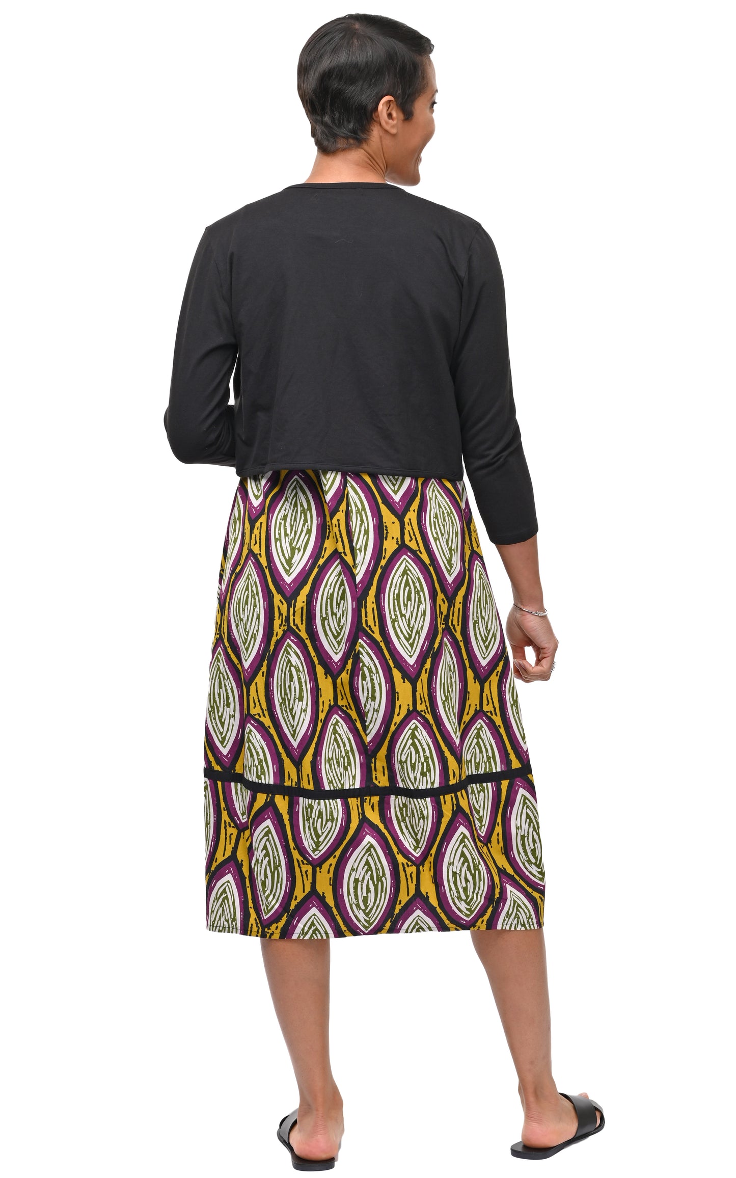 FINAL SALE L600 Shrug in Black Cotton Lycra*