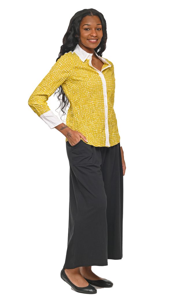 FINAL SALE CV1087 Gretchen Button Down in Goldfish Dot**