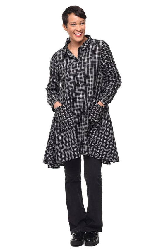 CV537 Demi Button Down Top in Bowery*