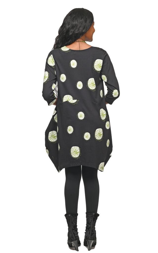 FINAL SALE SDM642 Leighton Dress in Black Pinwheels*