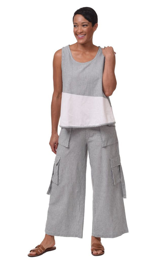 FINAL SALE CV1172 Benson Tank in Ticking Stripe*