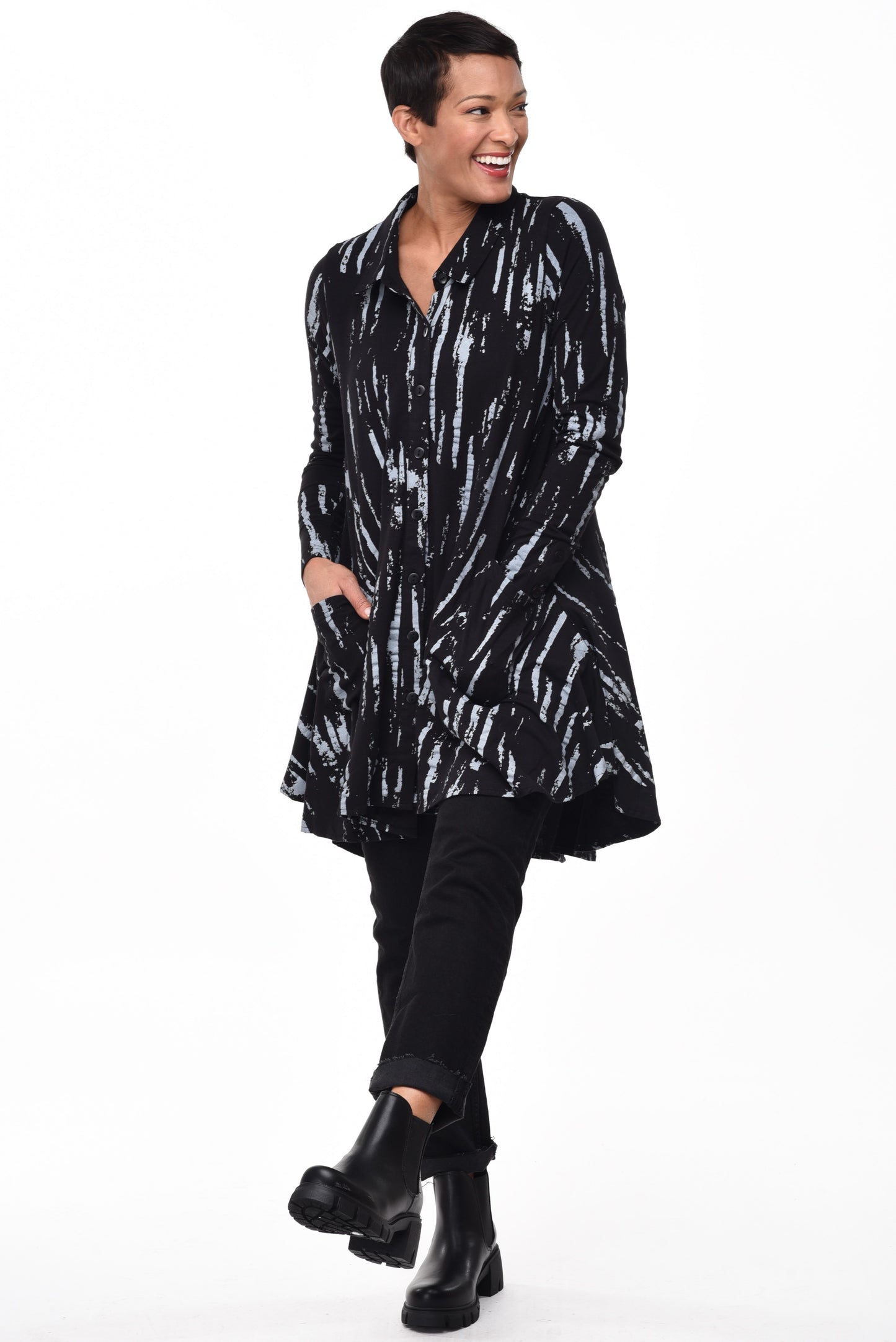 FINAL SALE SDM580 Lauryn in Black Grey Airbrush*