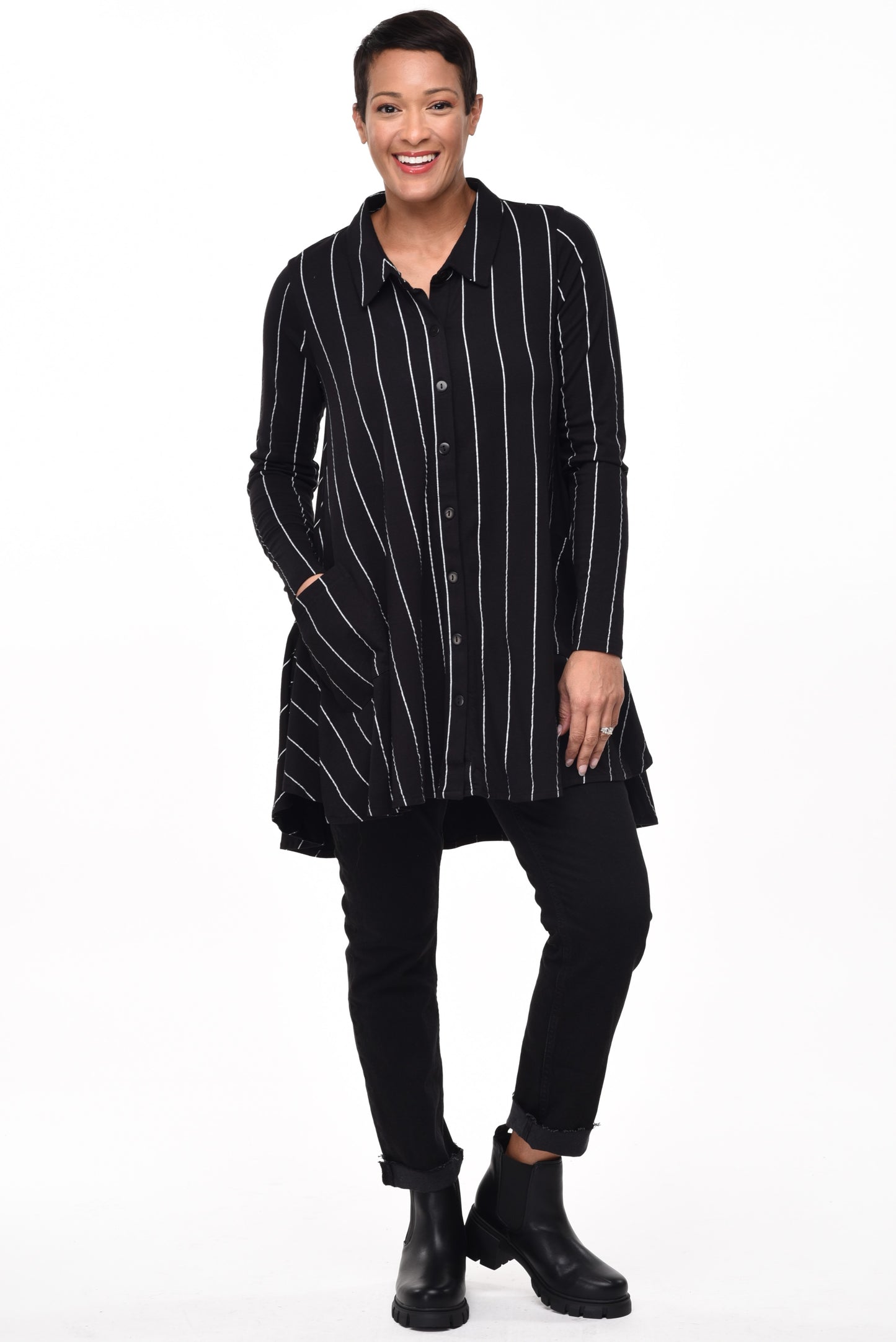 FINAL SALE SDM580 Lauryn in Black Metro Stripe*