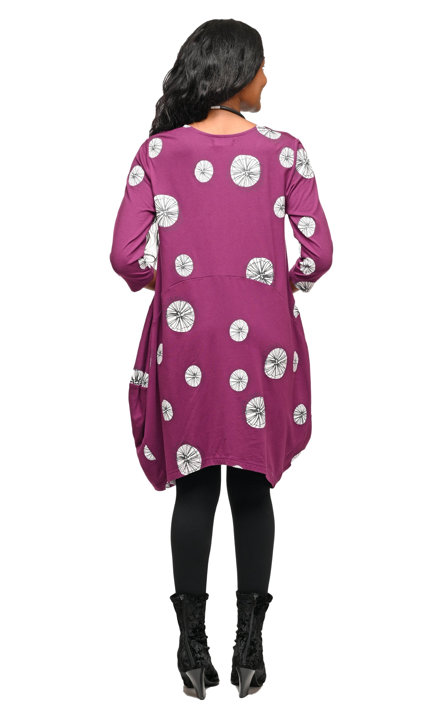 SDM642 Leighton Dress in Mulberry Pinwheels*
