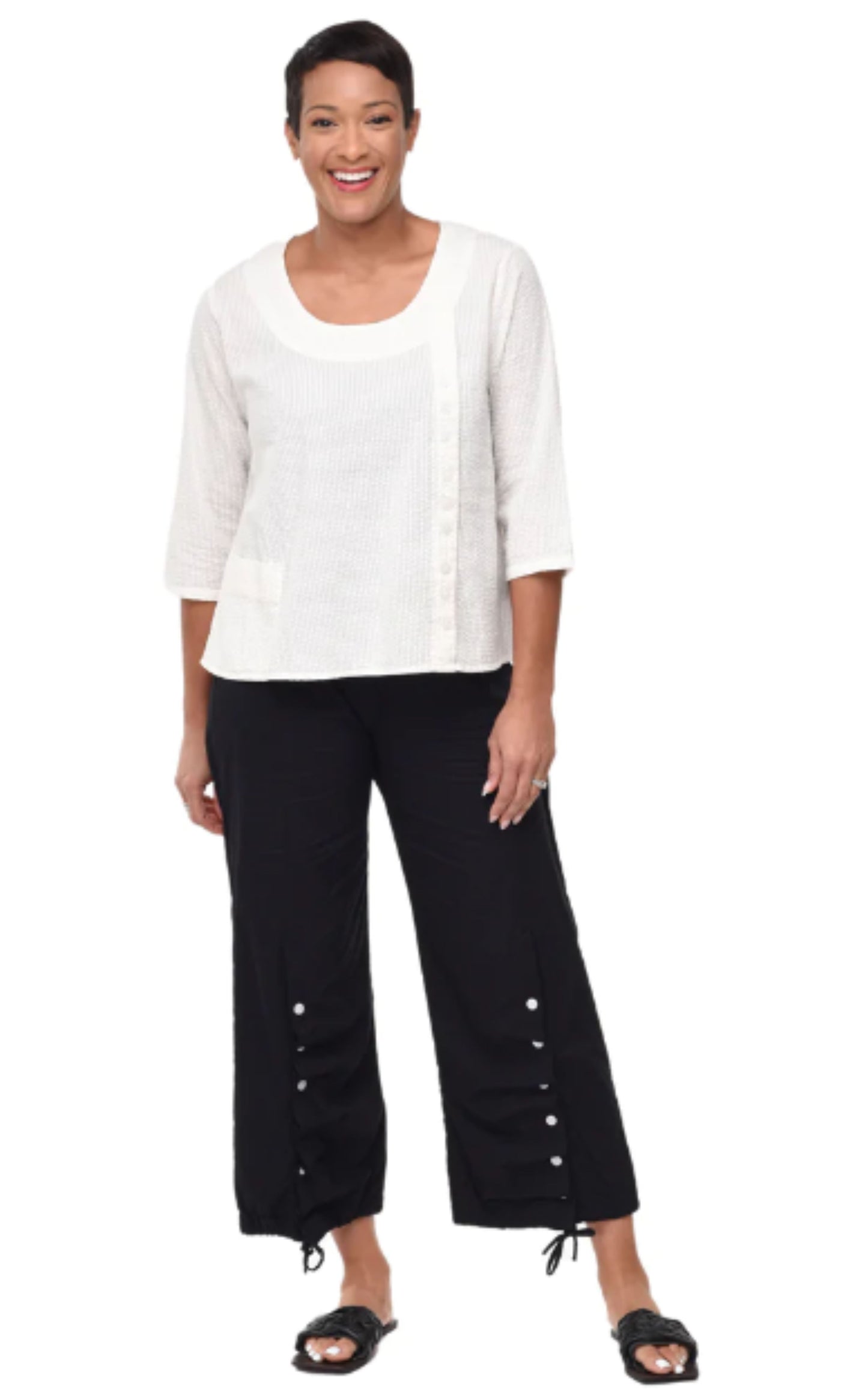 FINAL SALE CV1096 Willis Pullover in White Check*