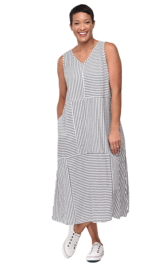 FINAL SALE CV1100 Bridgit Dress in Murphy Seersucker Stripe*