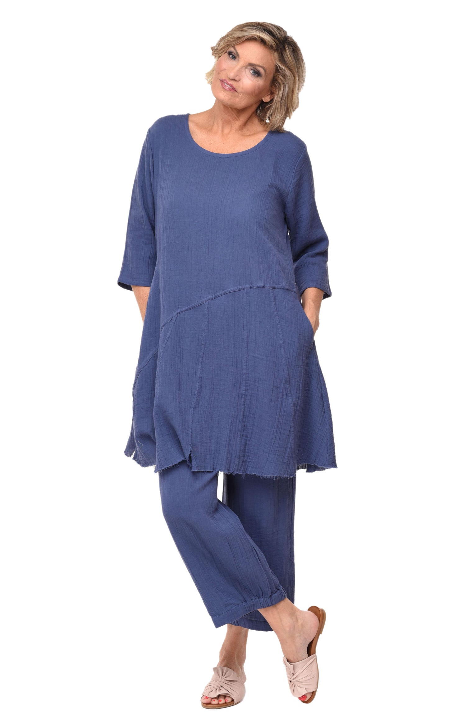 FINAL SALE VCG523 Kyrie Dress in Steel Blue*