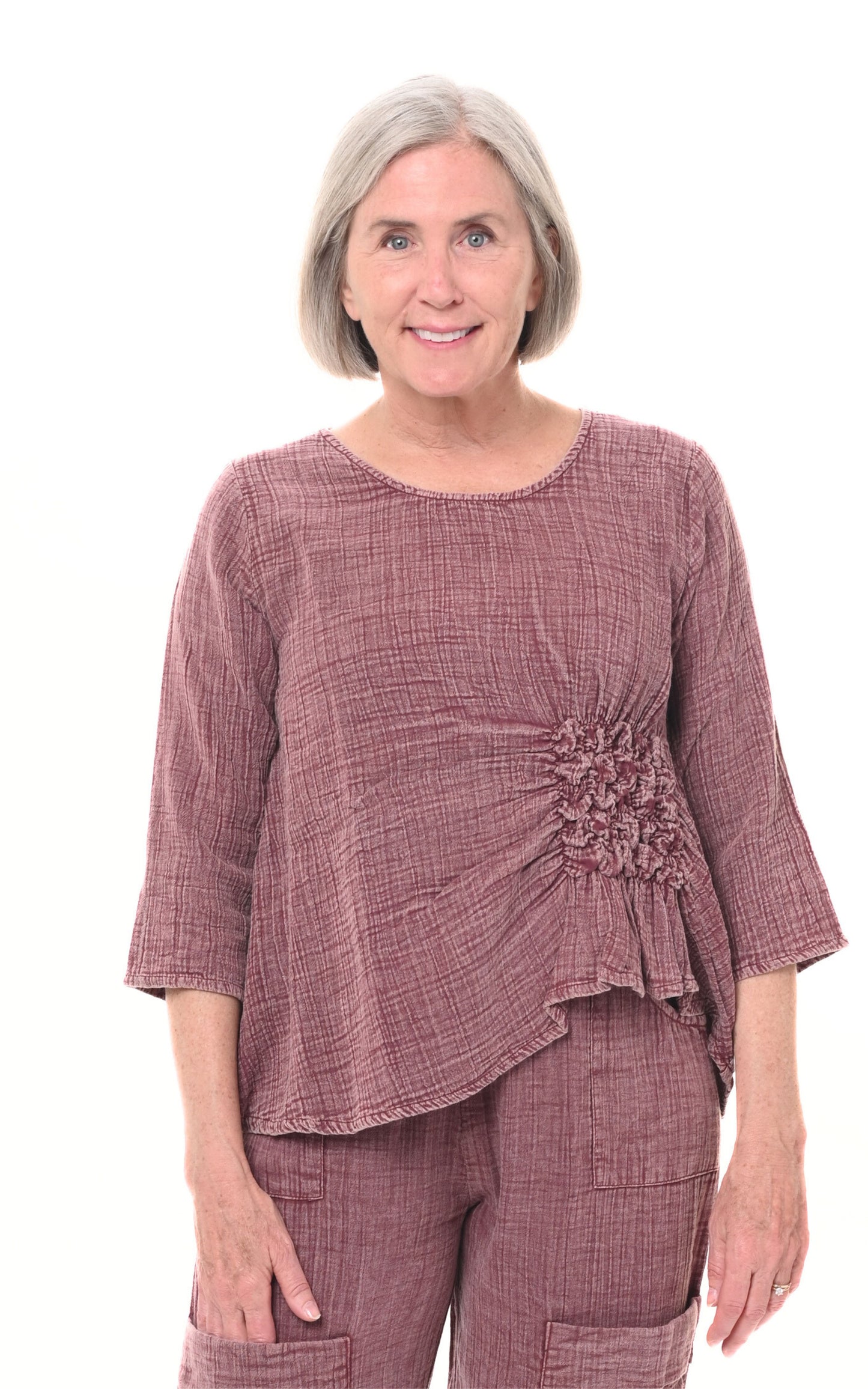 FINAL SALE VCG365 Olga Top in Maroon*