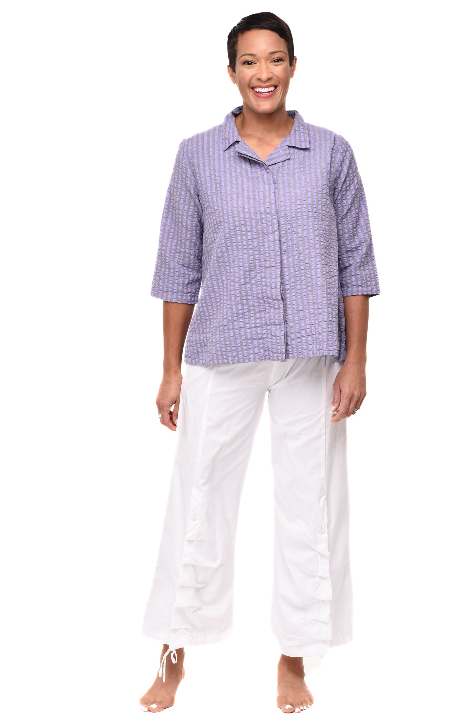 FINAL SALE CV855 Grayson Top in Sully Seersucker Stripe*