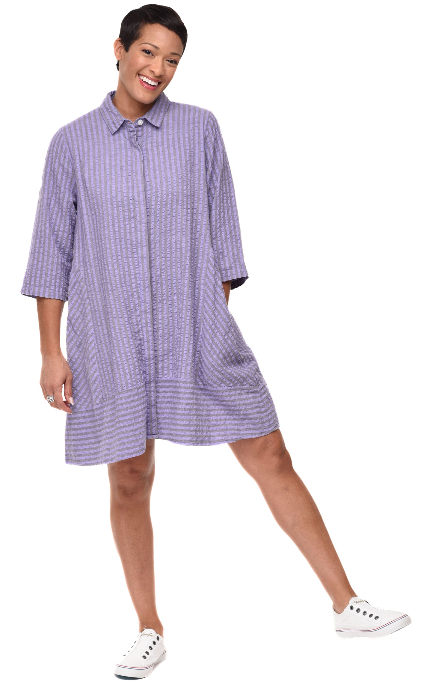 FINAL SALE CV1021 Claudette in Sully Seersucker Stripe*