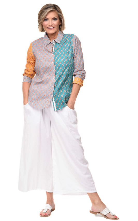 FINAL SALE CV1087 Gretchen Button Down in Gingko**