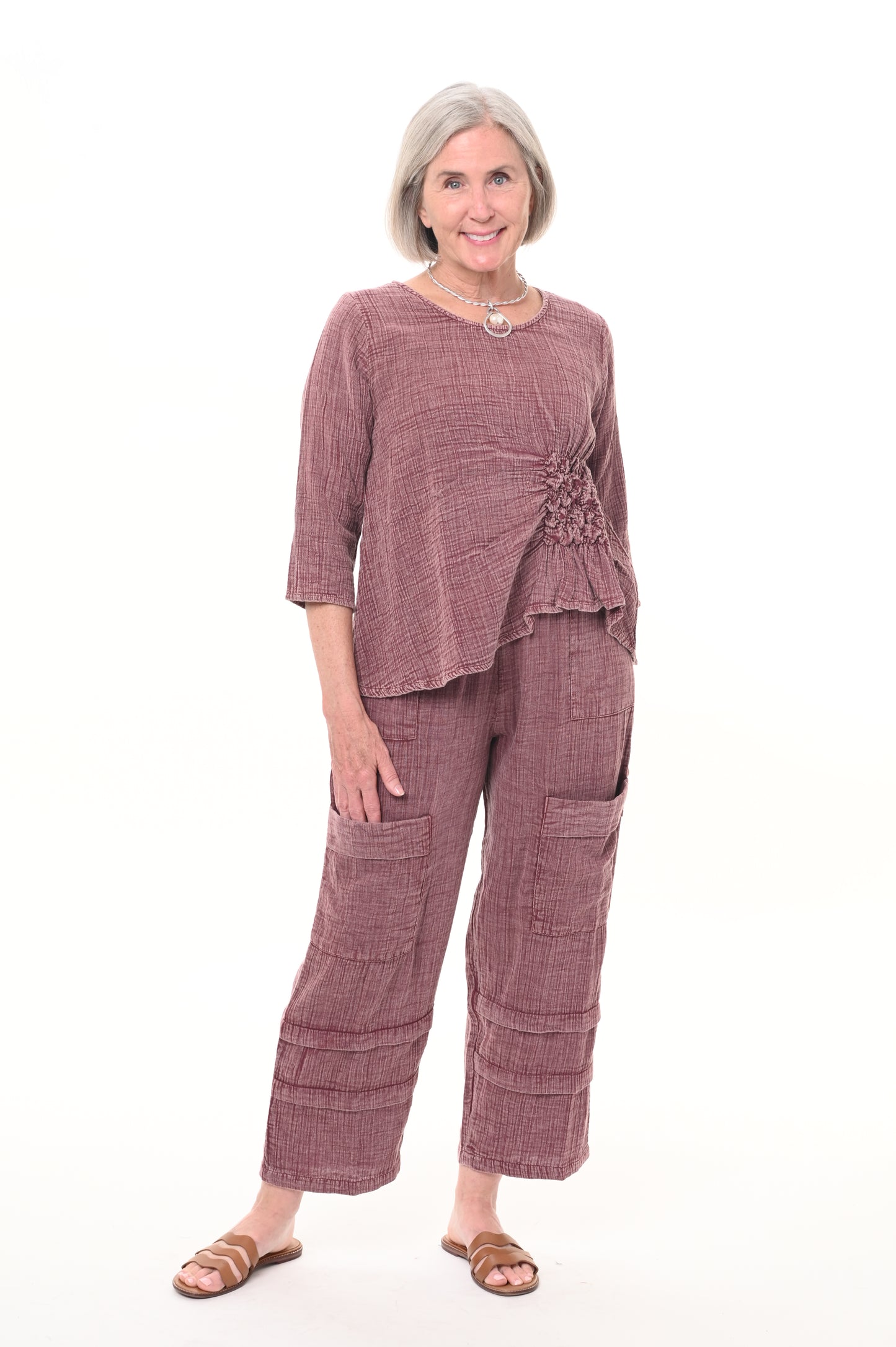 FINAL SALE VCG365 Olga Top in Maroon*