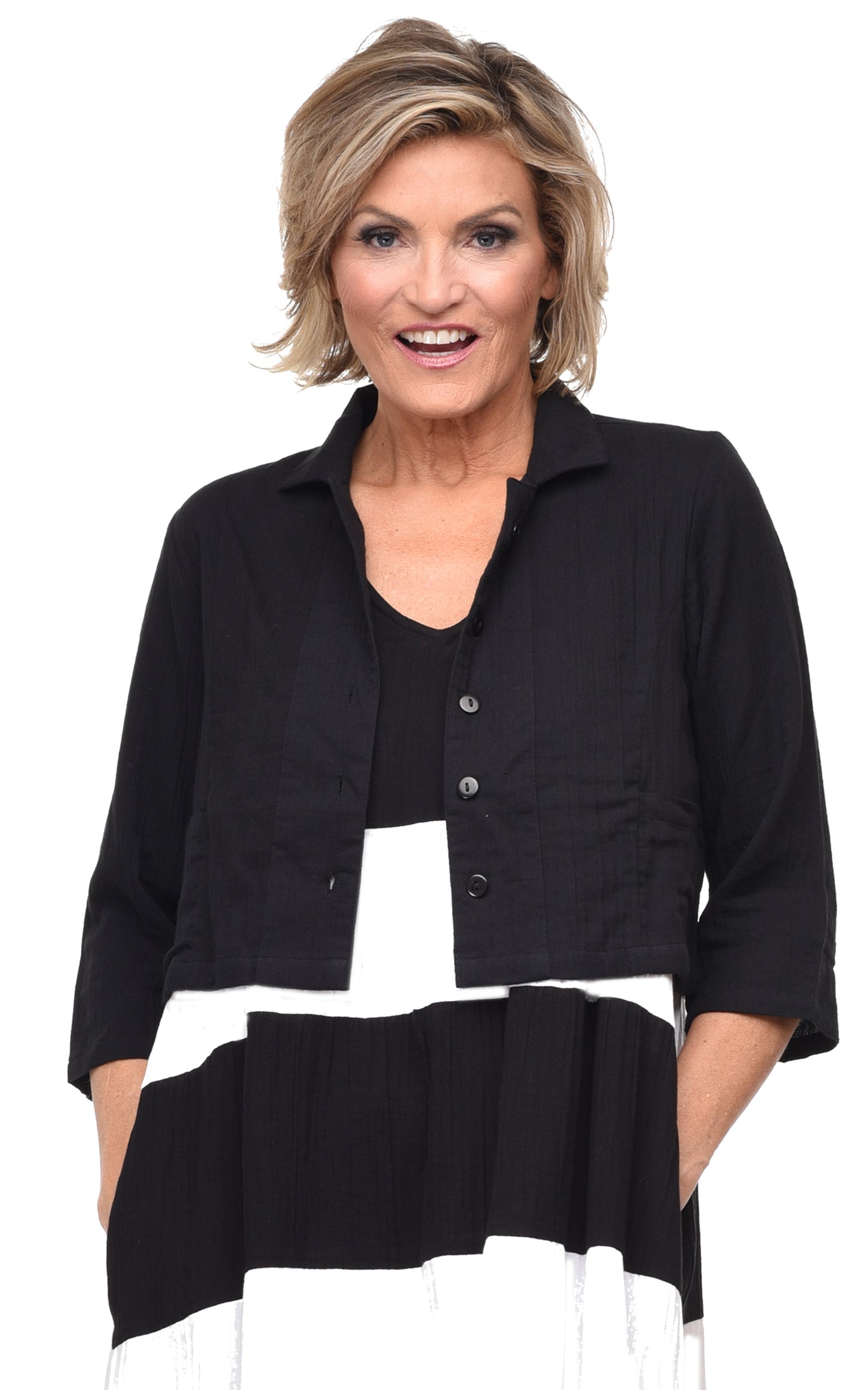 VCG503 Parker Jacket Top in Black