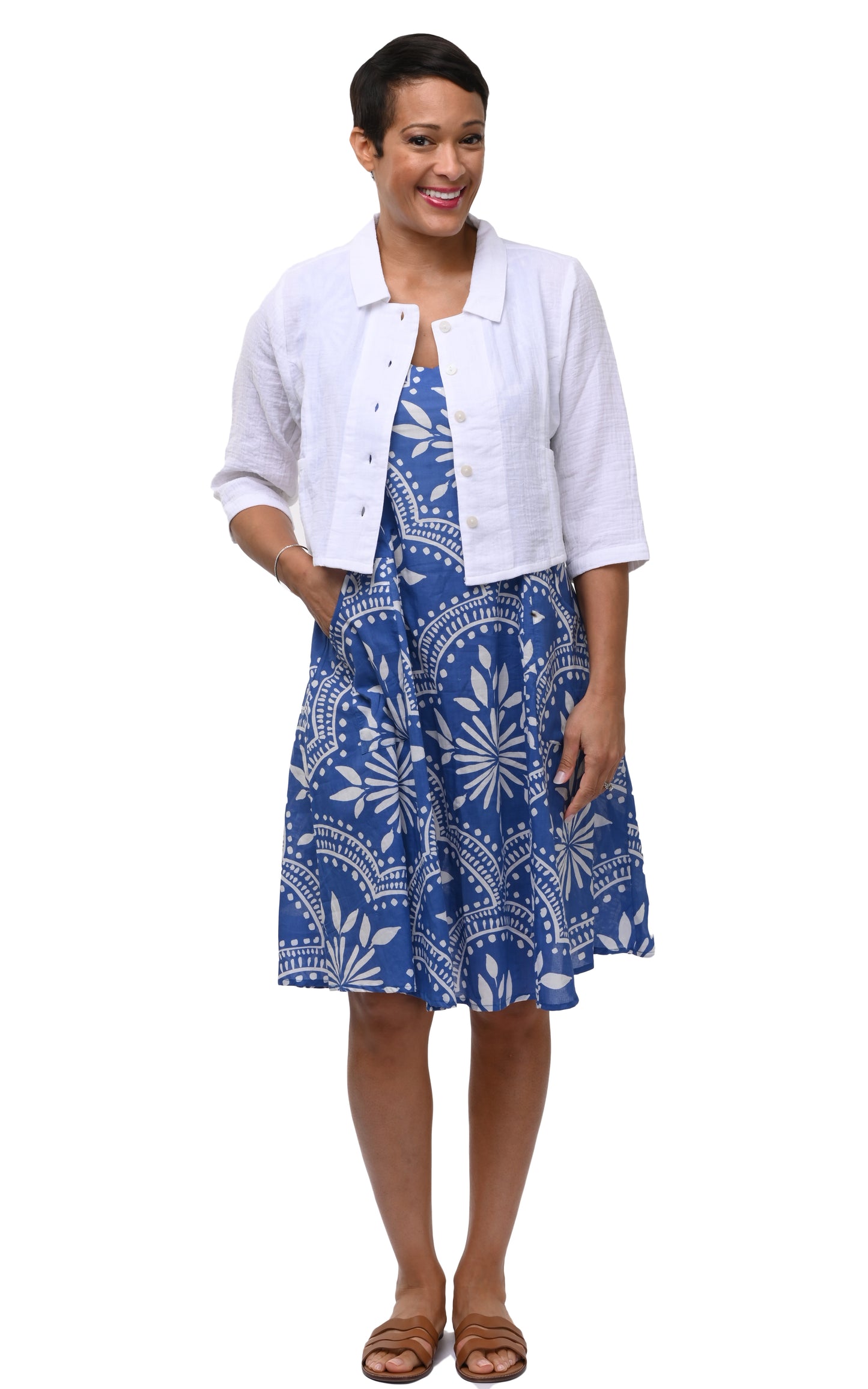 CV418 Myla Dress in Delft Mosaic*