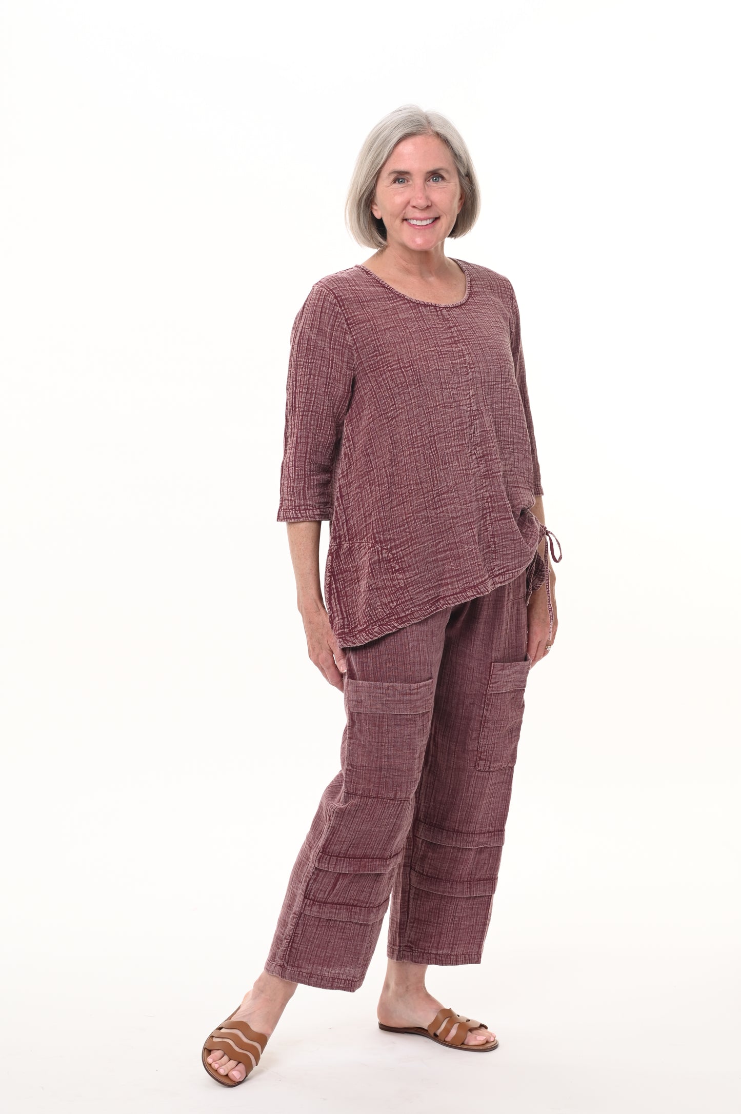 FINAL SALE VCG505 Elsie Pullover Top in Maroon