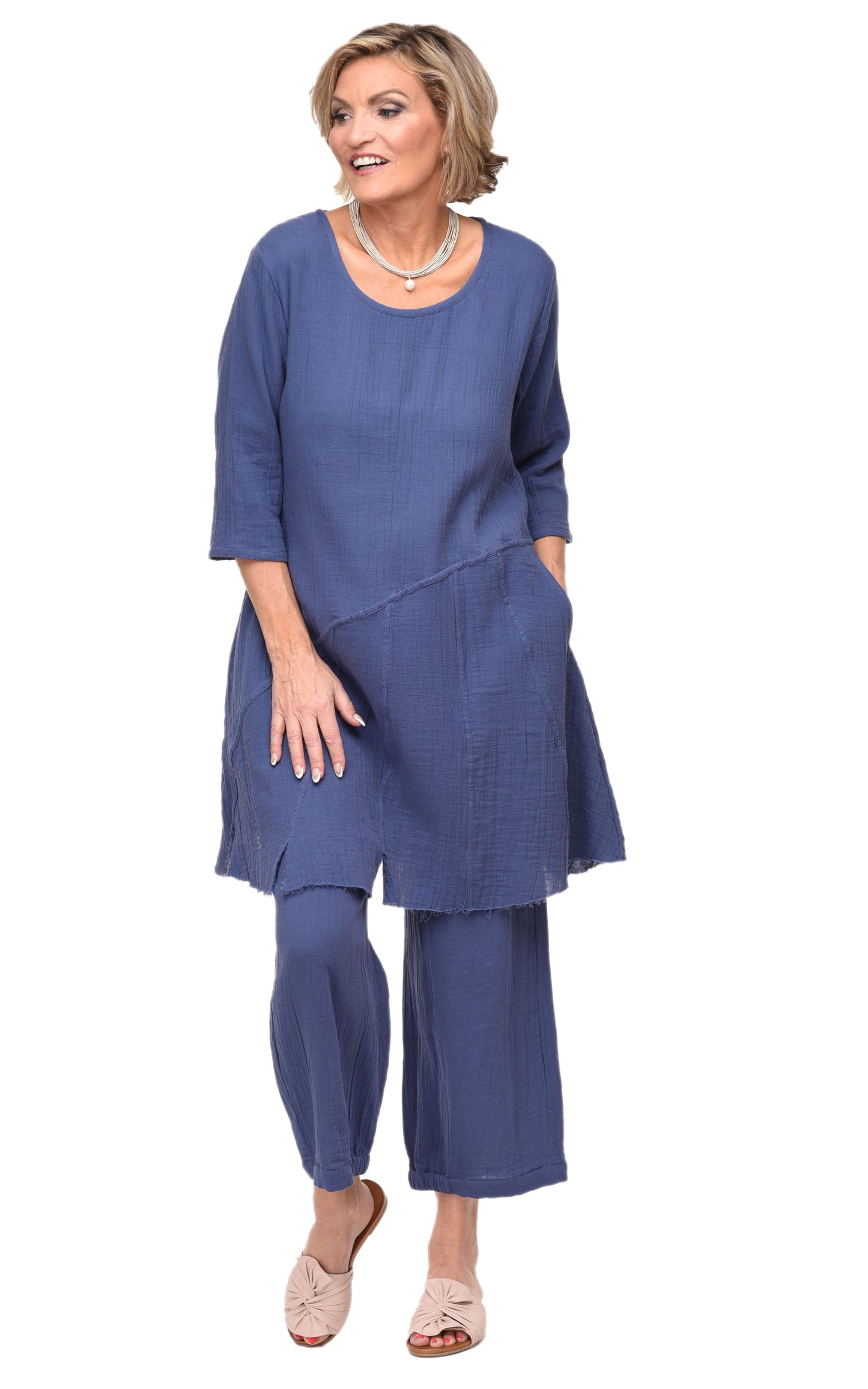 FINAL SALE VCG523 Kyrie Dress in Steel Blue*
