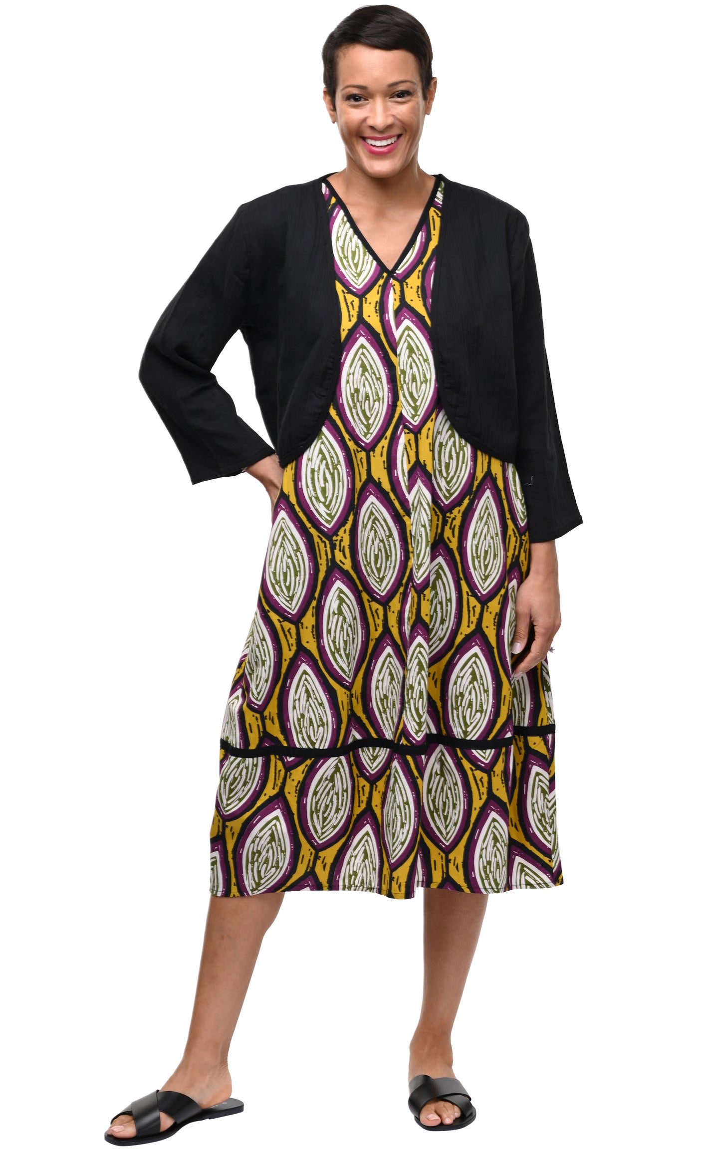 FINAL SALE VCG600 Shrug in Black Cotton Gauze*