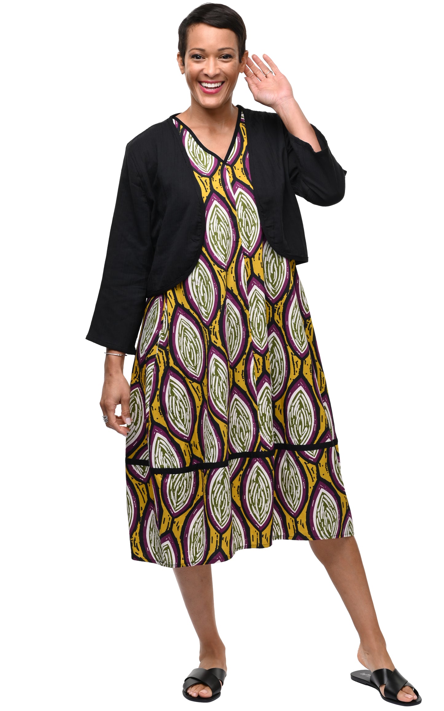 FINAL SALE VCG600 Shrug in Black Cotton Gauze*